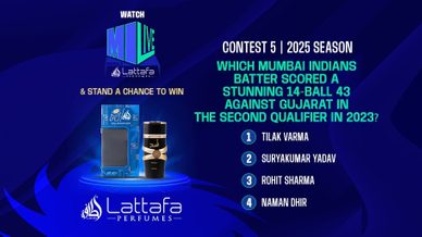 Contest 5 | 2025 season: Watch MI Live & Win Lattafa Perfumes
