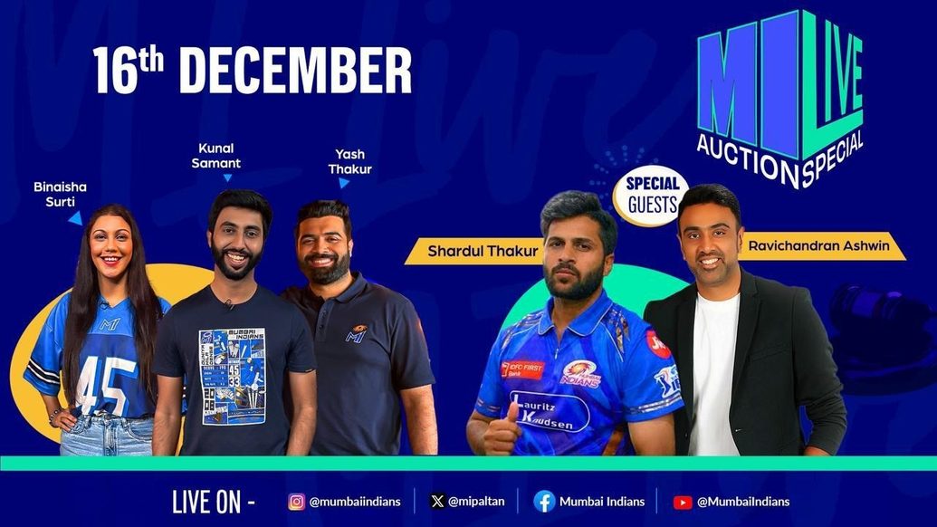 MI LIVE Auction Special 2026 ft. ‪Ravichandran Ashwin‬ & Shardul Thakur