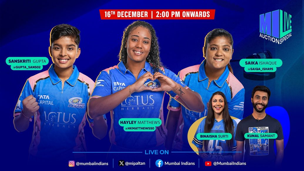 MI LIVE Auction Special 2026 ft. Hayley Matthews, Saika Ishaque & Sanskriti Gupta
