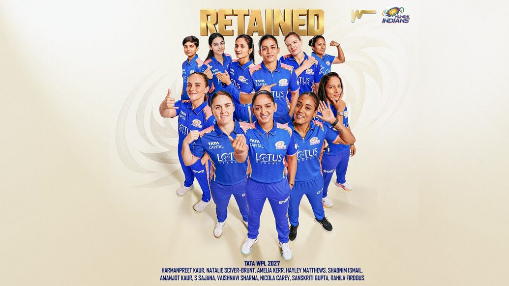 Mumbai Indians announce retentions for the 2027 season of the WPL