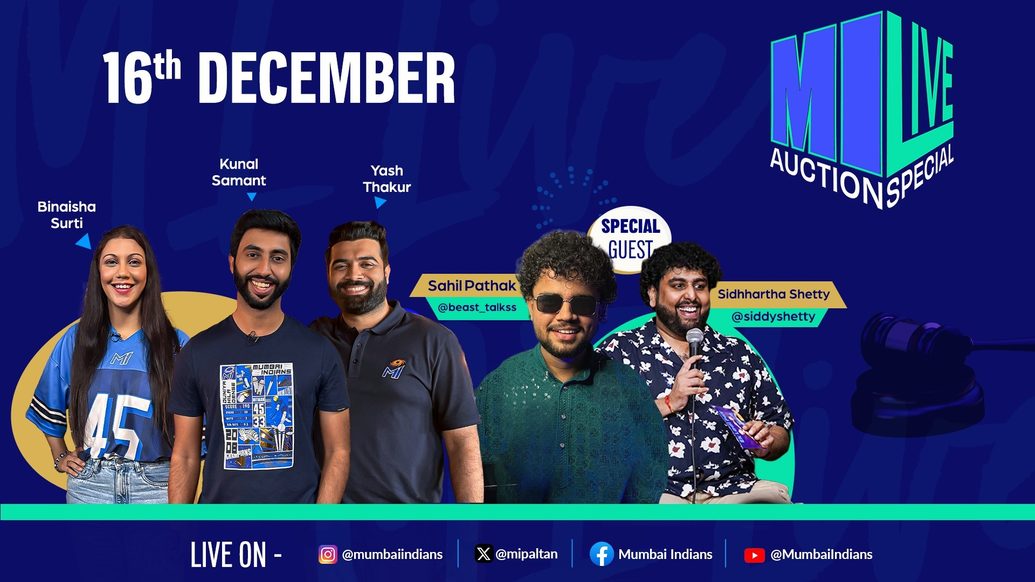 MI LIVE Auction Special 2026 ft. Siddhartha Shetty and Sahil Pathak