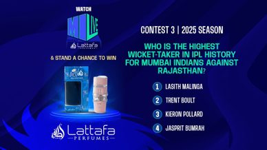 Contest 3 | 2025 season: Watch MI Live & Win Lattafa Perfumes