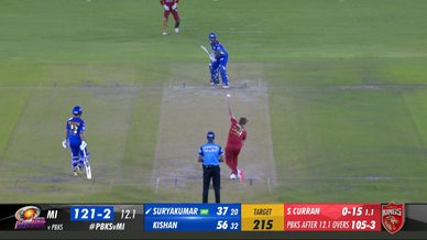 Suryakumar Yadav six vs PBKS